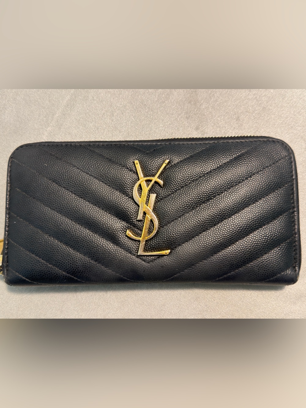 Saint Laurent Black Quilted Leather Wallet w/ Gold YSL Emblem *Read Description!